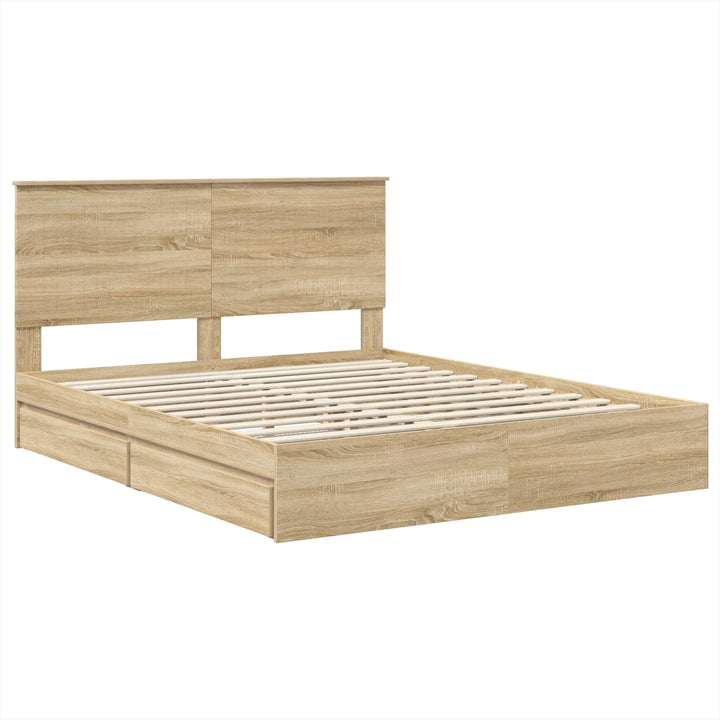Opbevaringsseng Sonoma eg 160 x 200 cm Konstrueret træ