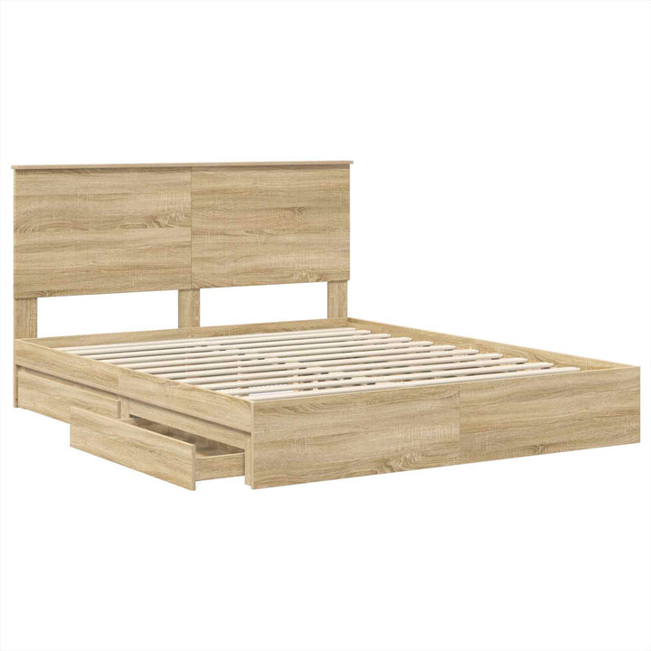 Opbevaringsseng Sonoma eg 160 x 200 cm Konstrueret træ