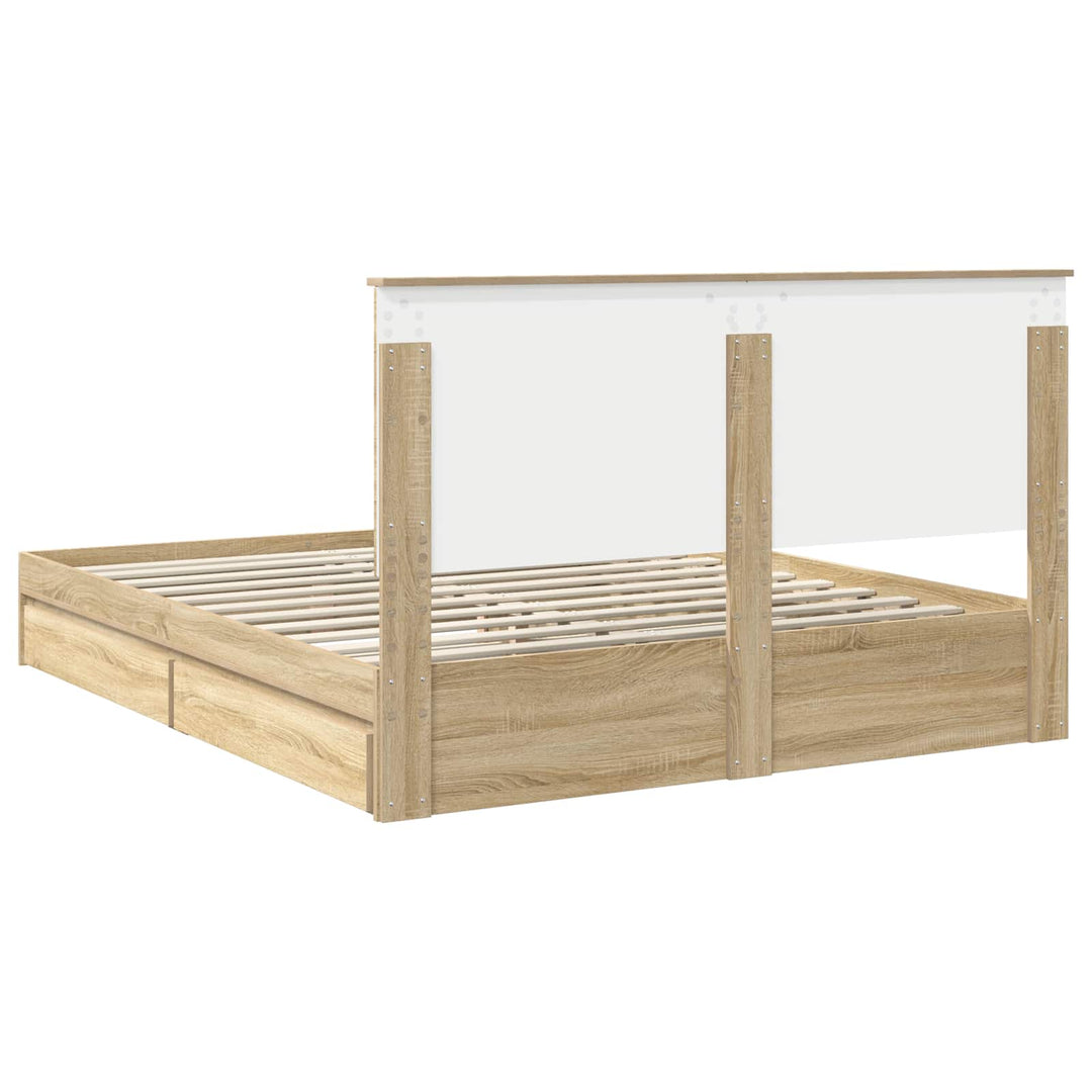 Opbevaringsseng Sonoma eg 160 x 200 cm Konstrueret træ