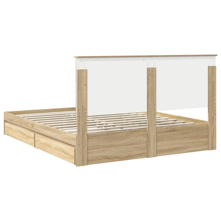 Opbevaringsseng Sonoma eg 160 x 200 cm Konstrueret træ