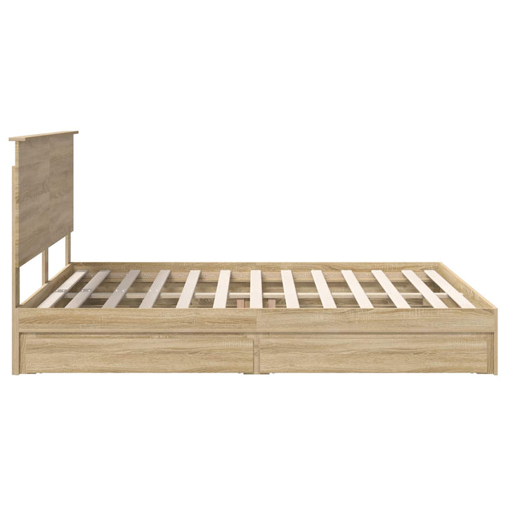 Opbevaringsseng Sonoma eg 160 x 200 cm Konstrueret træ
