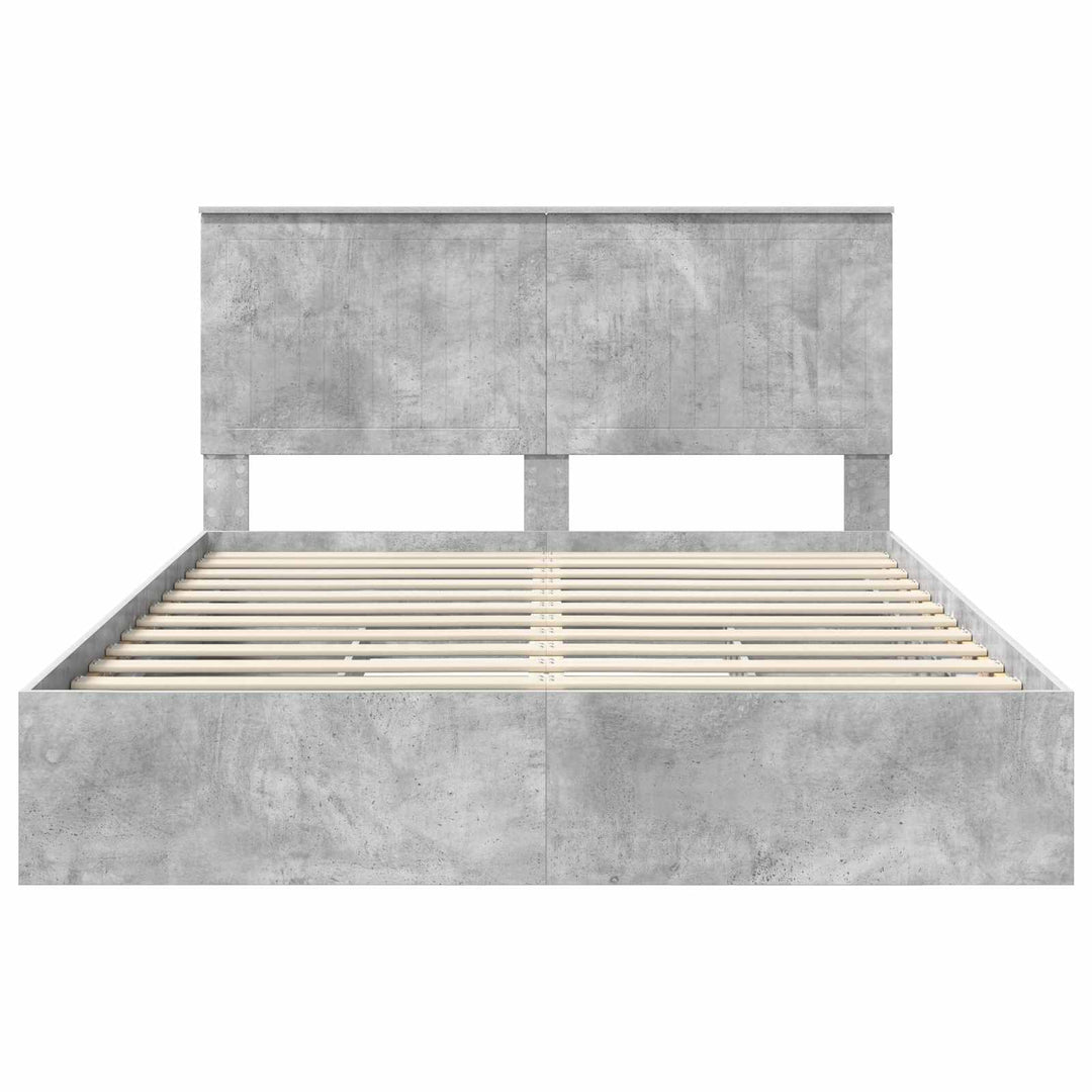 Opbevaringsseng Beton Grå 150 x 200 cm Konstrueret træ