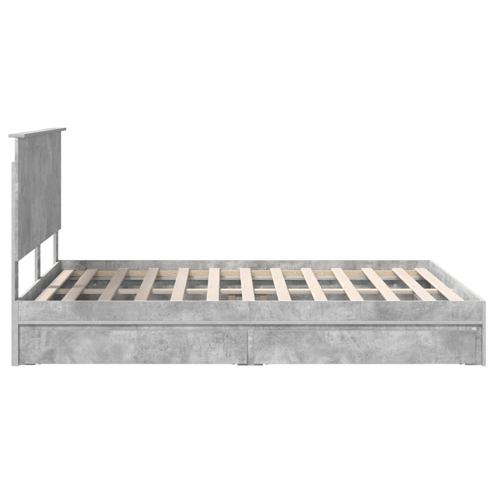 Opbevaringsseng Beton Grå 150 x 200 cm Konstrueret træ
