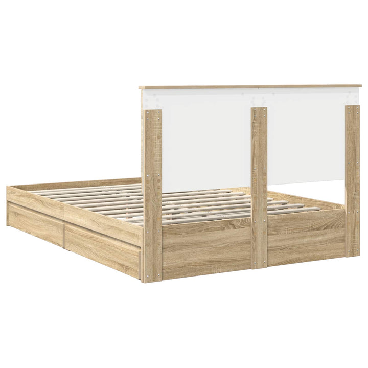 Opbevaringsseng Sonoma eg 140 x 200 cm Konstrueret træ