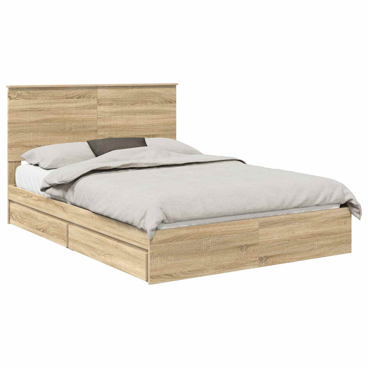Opbevaringsseng Sonoma eg 135 x 190 cm Konstrueret træ