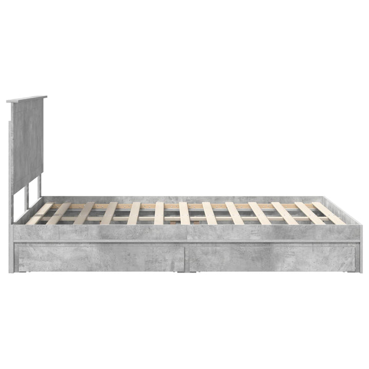 Opbevaringsseng Beton Grå 135 x 190 cm Konstrueret træ