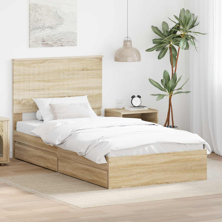 Opbevaringsseng Sonoma eg 100 x 200 cm Konstrueret træ