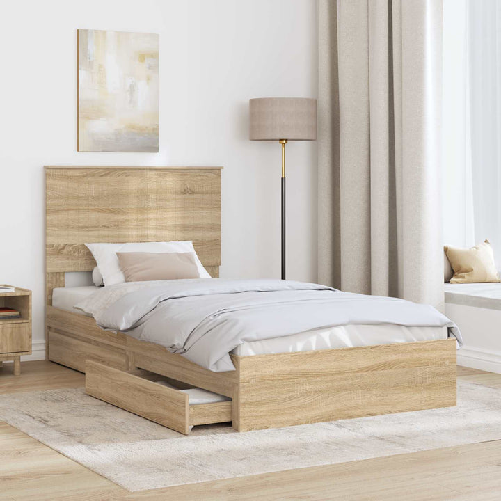 Opbevaringsseng Sonoma eg 100 x 200 cm Konstrueret træ