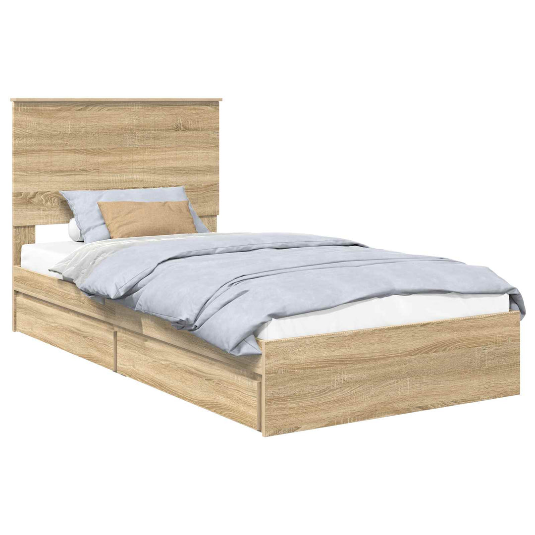 Opbevaringsseng Sonoma eg 100 x 200 cm Konstrueret træ