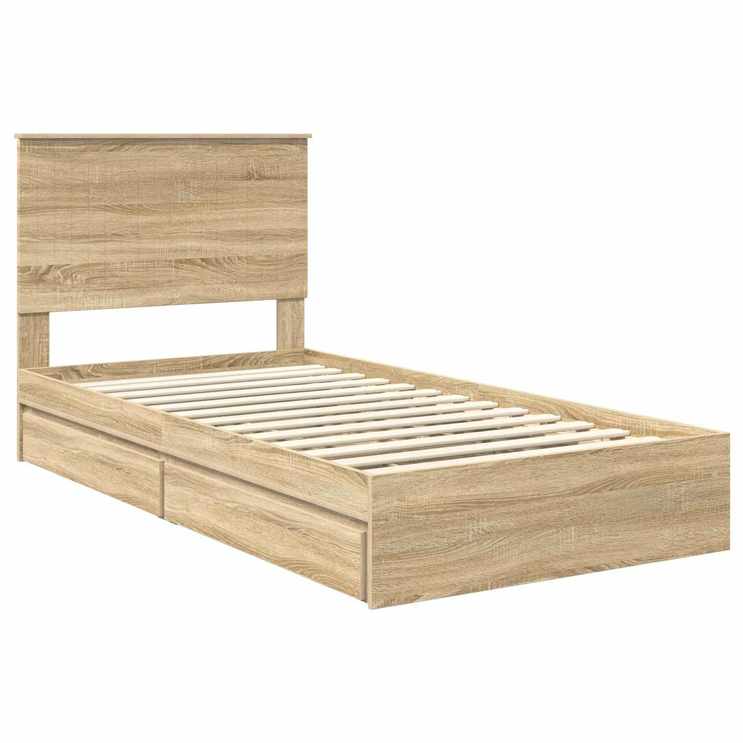Opbevaringsseng Sonoma eg 100 x 200 cm Konstrueret træ