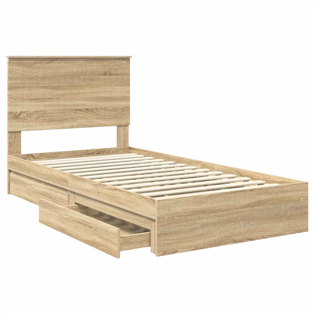 Opbevaringsseng Sonoma eg 100 x 200 cm Konstrueret træ