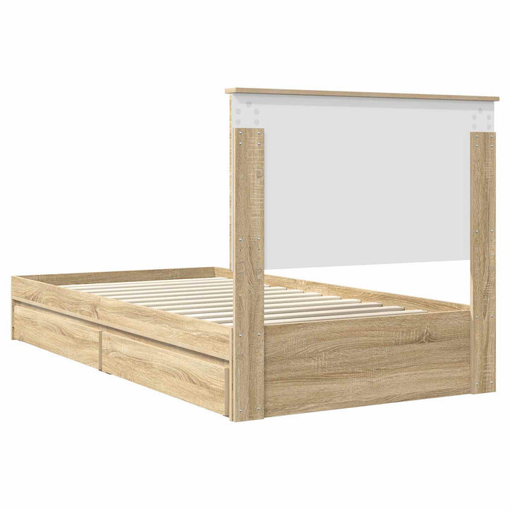 Opbevaringsseng Sonoma eg 100 x 200 cm Konstrueret træ