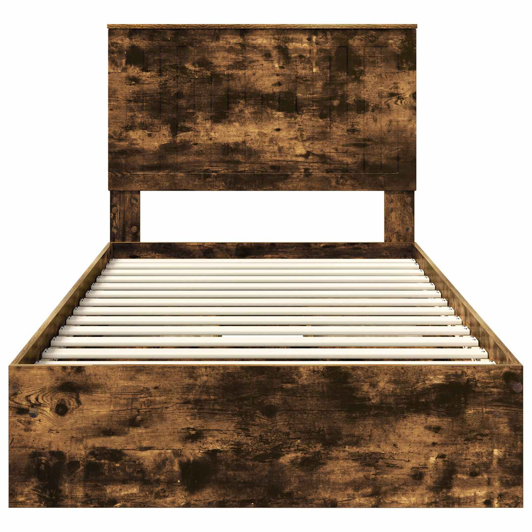 Opbevaringsseng Røget eg 100 x 200 cm Konstrueret træ