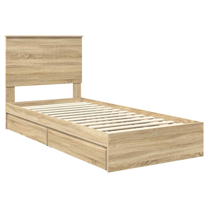 Opbevaringsseng Sonoma eg 90 x 200 cm Konstrueret træ