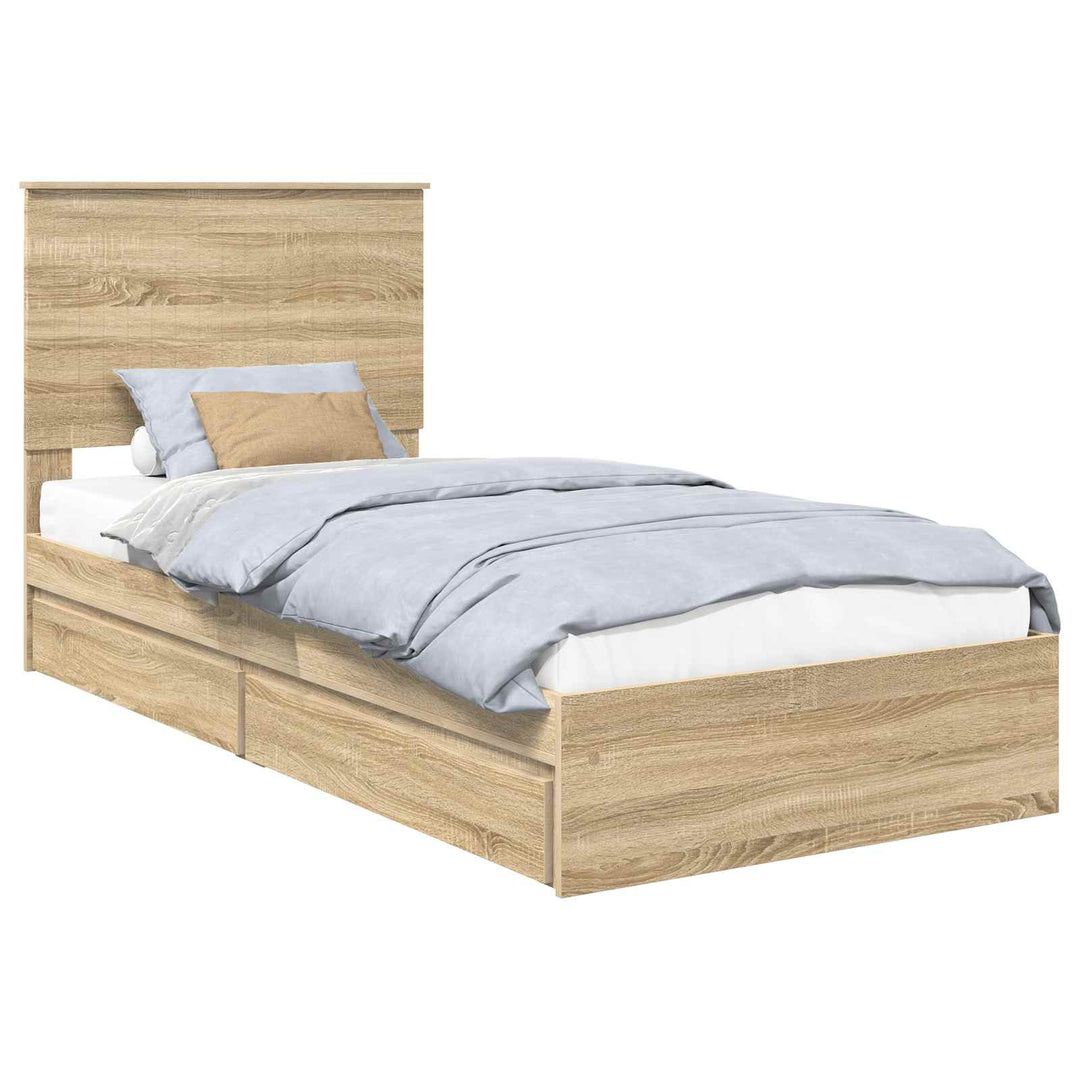 Opbevaringsseng Sonoma eg 90 x 190 cm Konstrueret træ