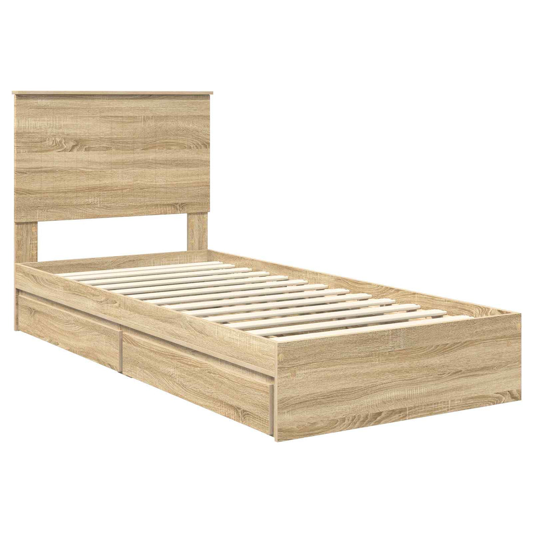 Opbevaringsseng Sonoma eg 90 x 190 cm Konstrueret træ