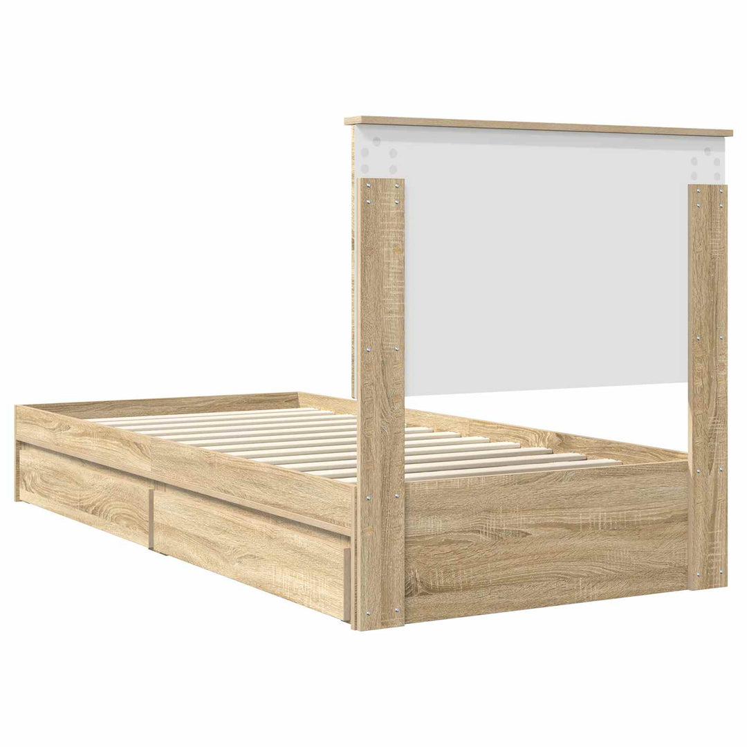 Opbevaringsseng Sonoma eg 90 x 190 cm Konstrueret træ