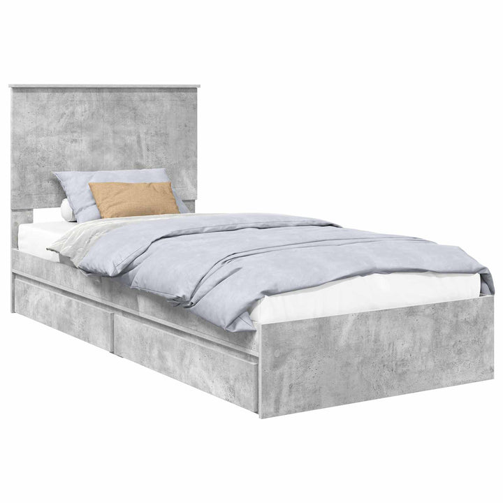 Opbevaringsseng Beton Grå 90 x 190 cm Konstrueret træ