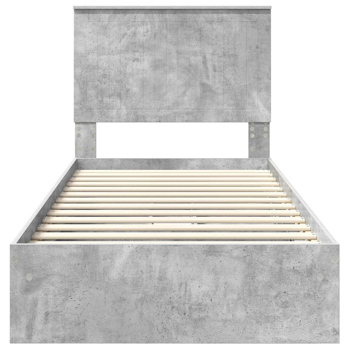 Opbevaringsseng Beton Grå 90 x 190 cm Konstrueret træ