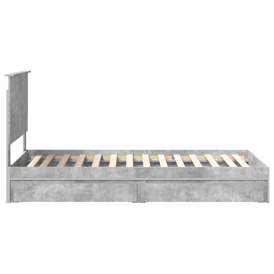 Opbevaringsseng Beton Grå 90 x 190 cm Konstrueret træ