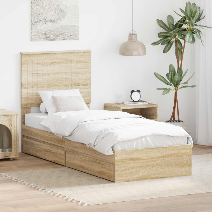 Opbevaringsseng Sonoma eg 75 x 190 cm Konstrueret træ