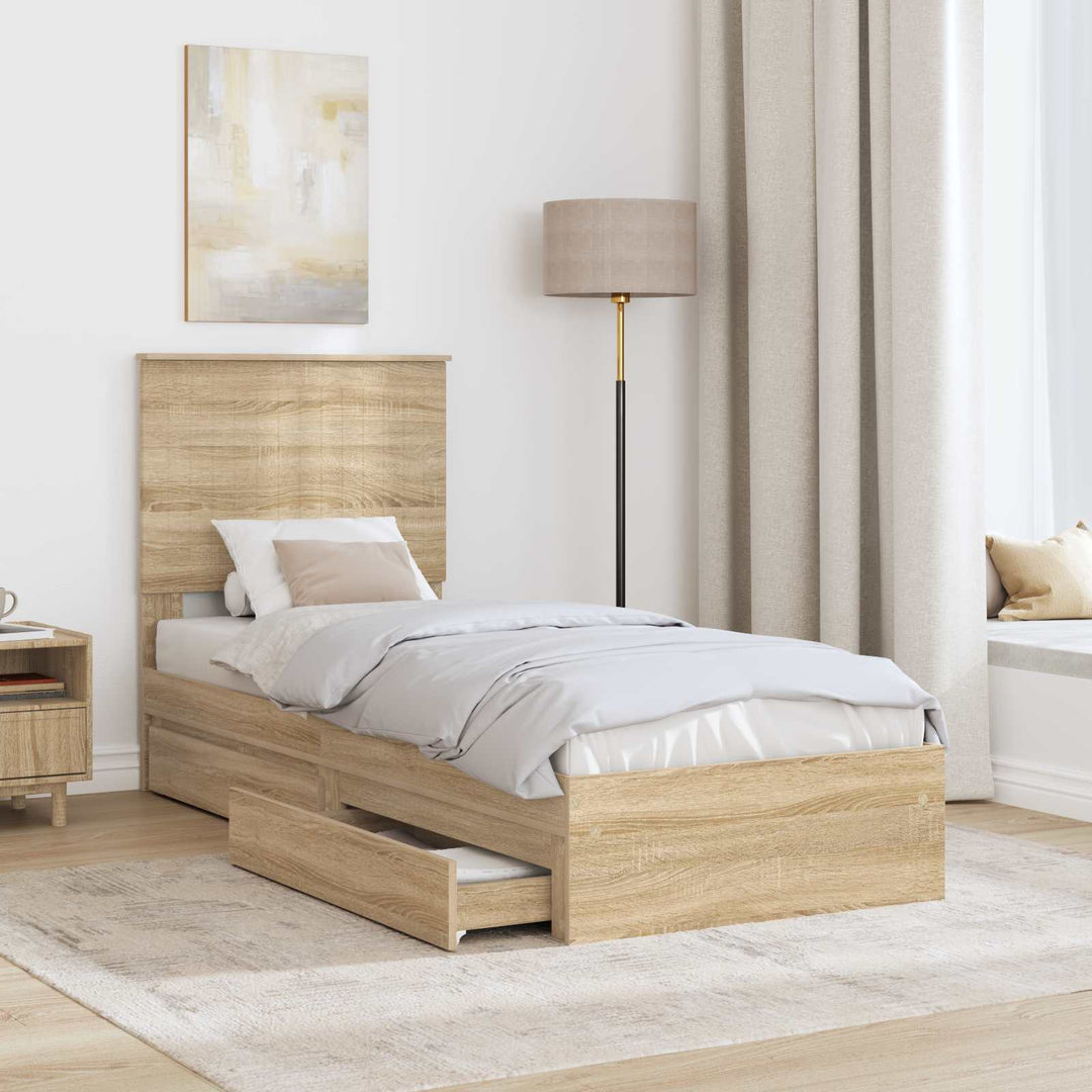 Opbevaringsseng Sonoma eg 75 x 190 cm Konstrueret træ