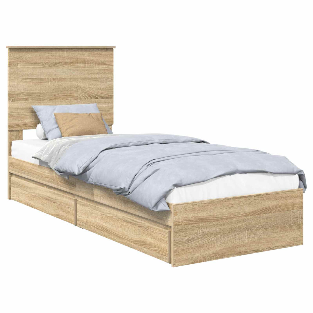 Opbevaringsseng Sonoma eg 75 x 190 cm Konstrueret træ