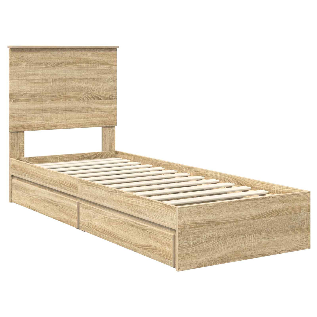 Opbevaringsseng Sonoma eg 75 x 190 cm Konstrueret træ