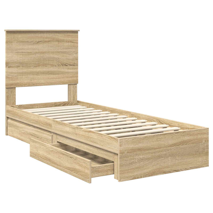 Opbevaringsseng Sonoma eg 75 x 190 cm Konstrueret træ