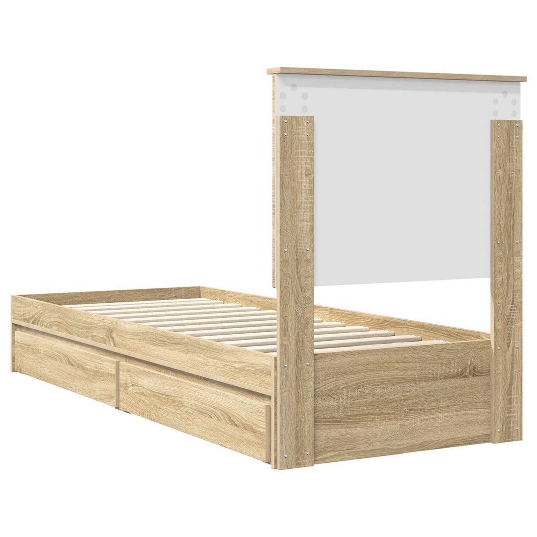 Opbevaringsseng Sonoma eg 75 x 190 cm Konstrueret træ