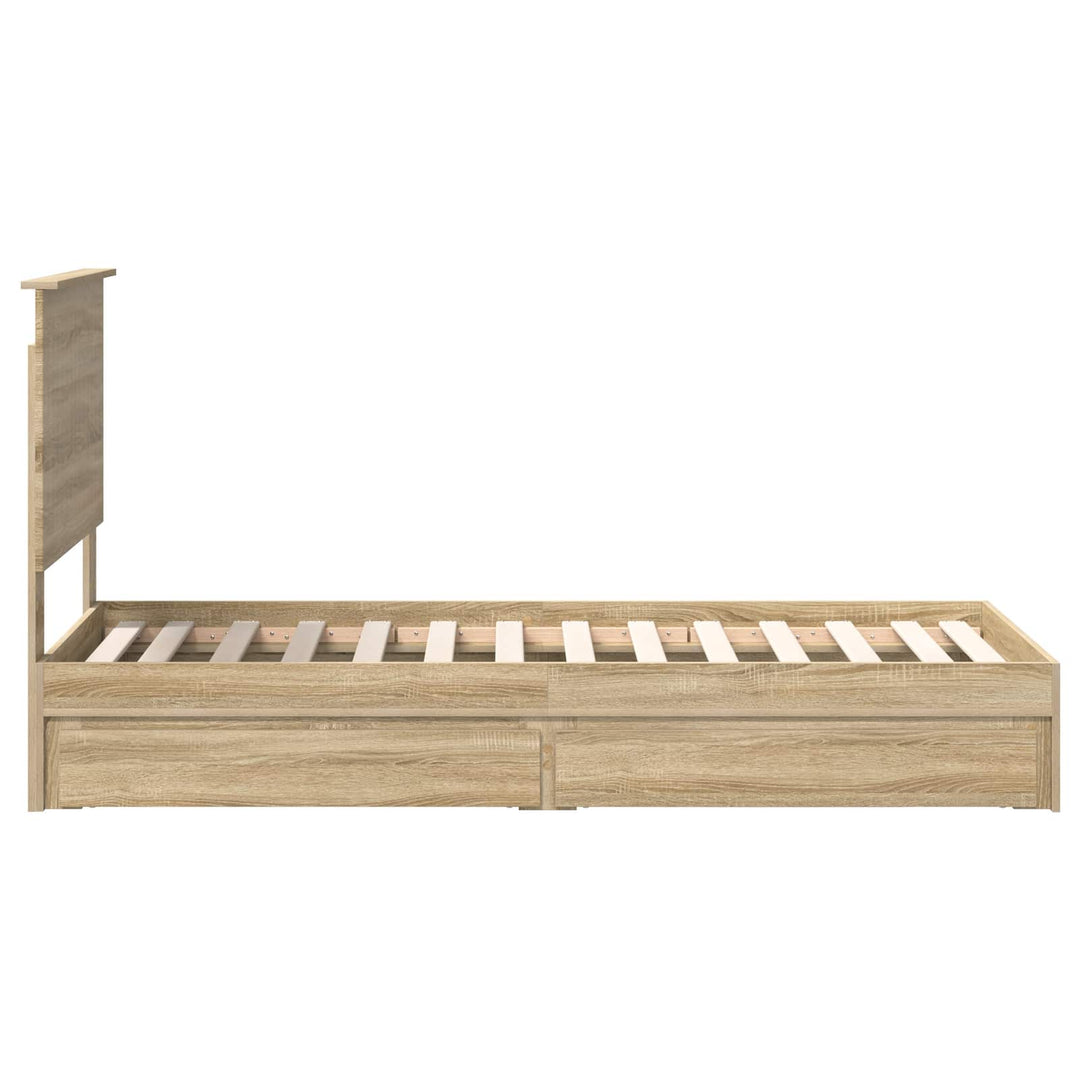 Opbevaringsseng Sonoma eg 75 x 190 cm Konstrueret træ