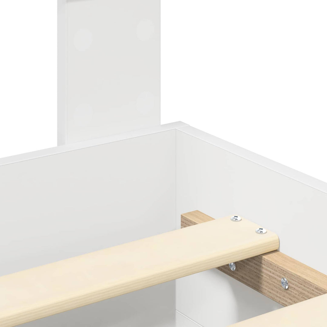 Sengestel med hovedgærde Hvid 180 x 200 cm Konstrueret træ