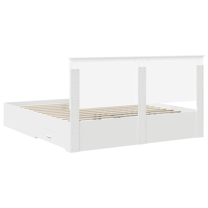 Sengestel med hovedgærde Hvid 180 x 200 cm Konstrueret træ