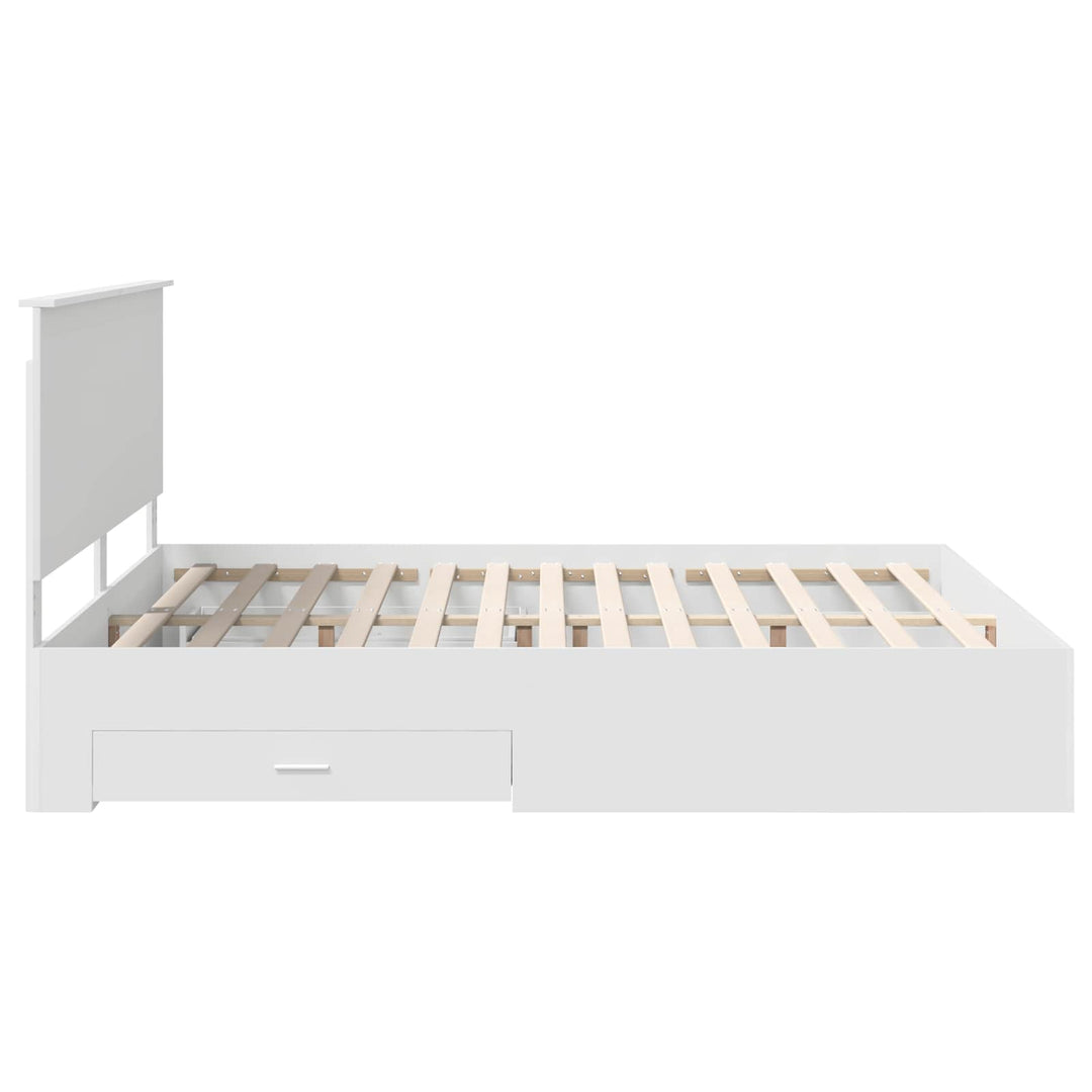Sengestel med hovedgærde Hvid 180 x 200 cm Konstrueret træ