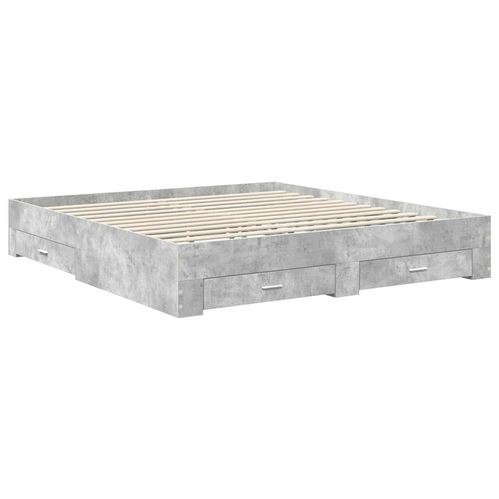 Sengestel med hovedgærde Beton Grå 180 x 200 cm Konstrueret træ