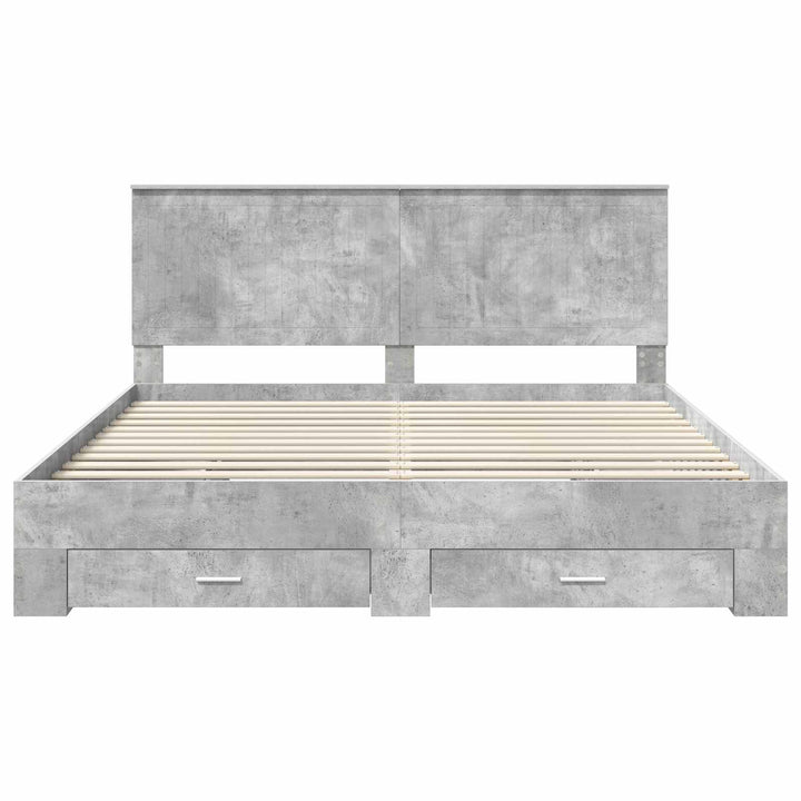 Sengestel med hovedgærde Beton Grå 180 x 200 cm Konstrueret træ