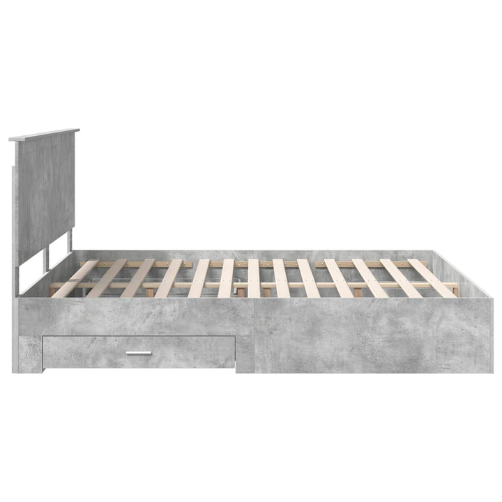 Sengestel med hovedgærde Beton Grå 180 x 200 cm Konstrueret træ