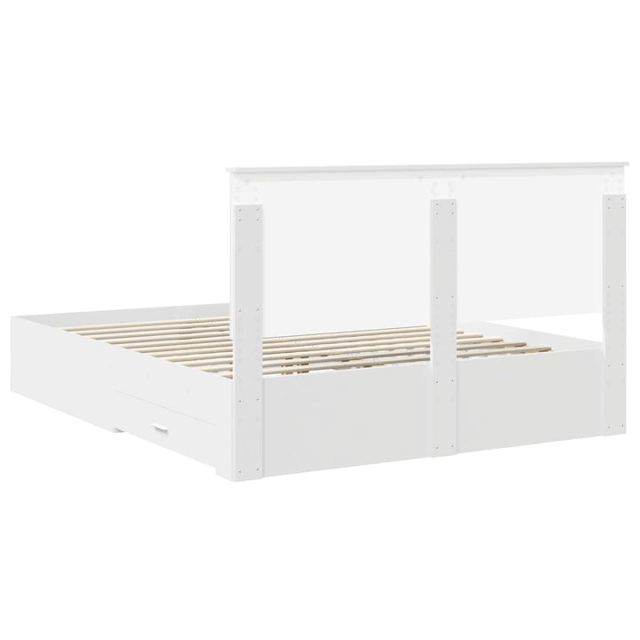Sengestel med hovedgærde Hvid 160 x 200 cm Konstrueret træ