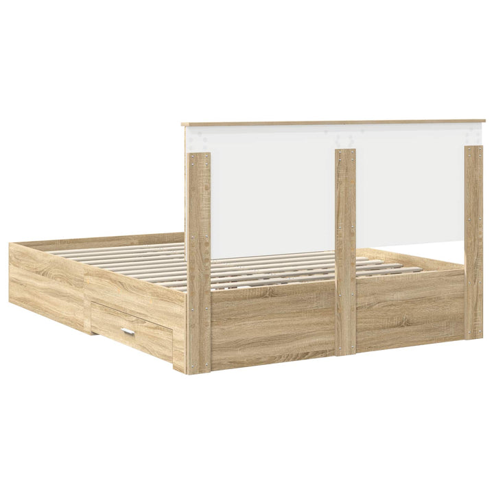 Sengestel med hovedgærde Sonoma eg 150 x 200 cm Konstrueret træ