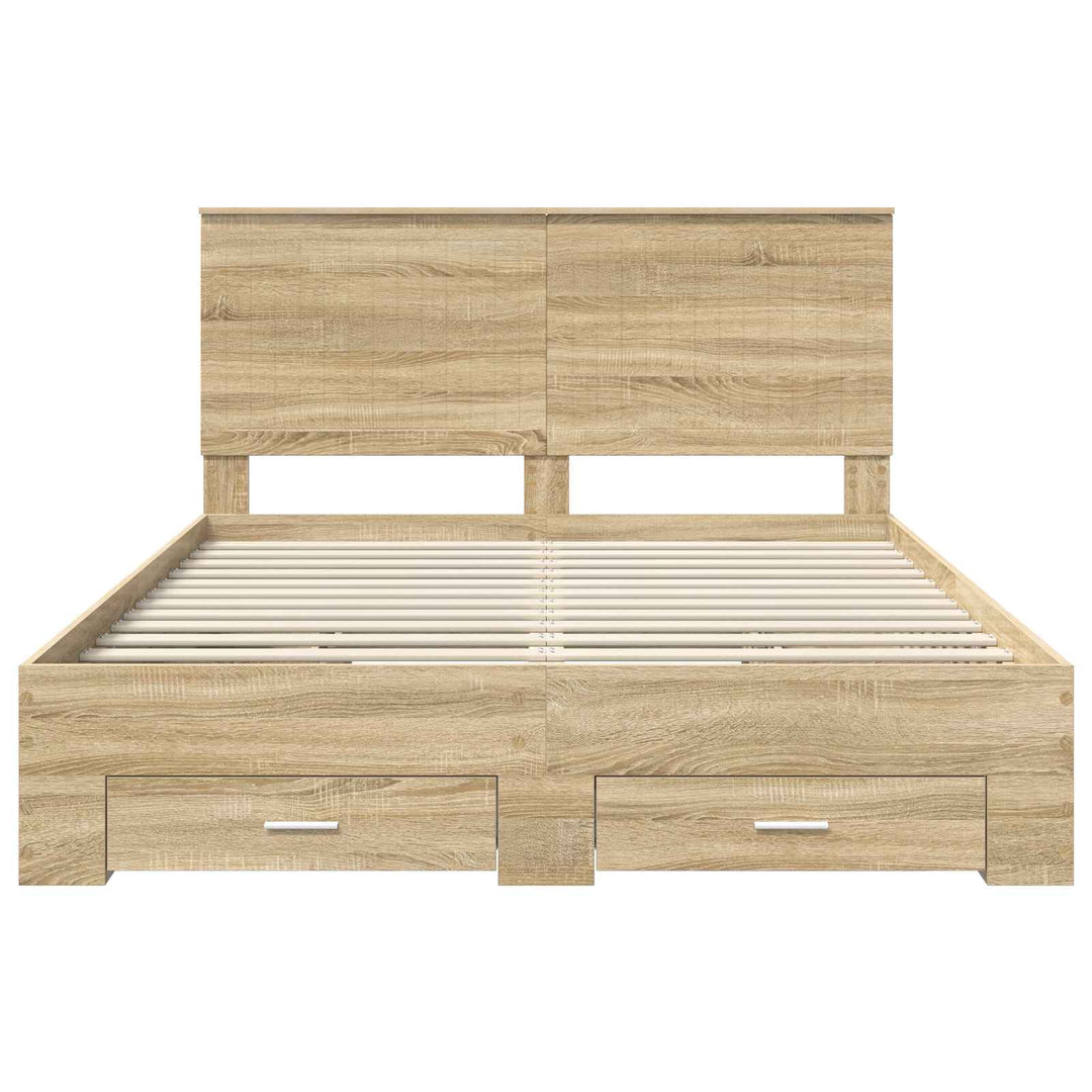 Sengestel med hovedgærde Sonoma eg 150 x 200 cm Konstrueret træ