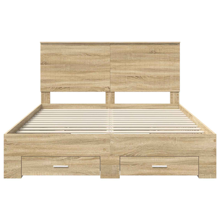 Sengestel med hovedgærde Sonoma eg 150 x 200 cm Konstrueret træ