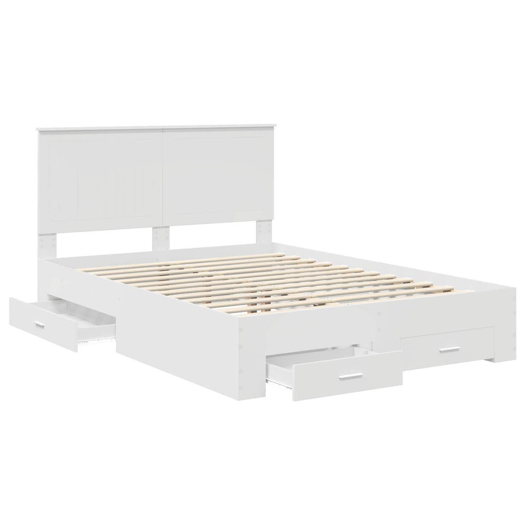 Sengestel med hovedgærde Hvid 140 x 190 cm Konstrueret træ