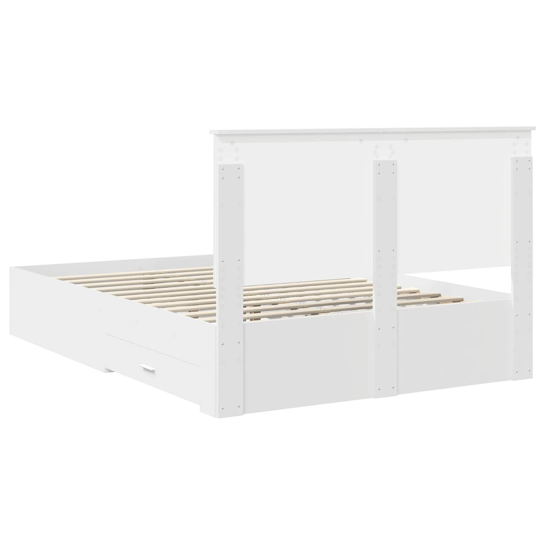 Sengestel med hovedgærde Hvid 140 x 190 cm Konstrueret træ
