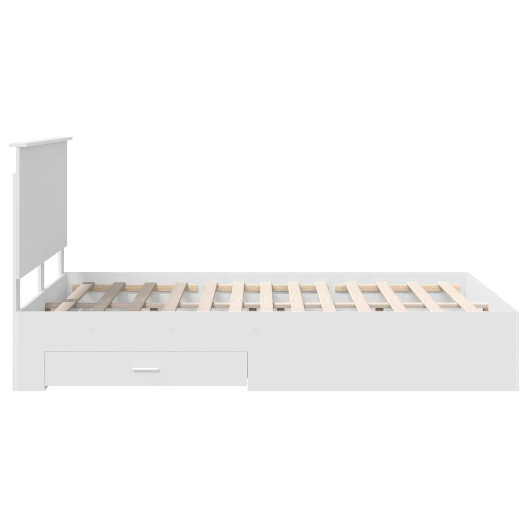 Sengestel med hovedgærde Hvid 140 x 190 cm Konstrueret træ
