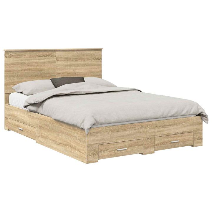 Sengestel med hovedgærde Sonoma eg 140 x 190 cm Konstrueret træ