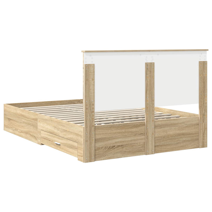 Sengestel med hovedgærde Sonoma eg 140 x 190 cm Konstrueret træ