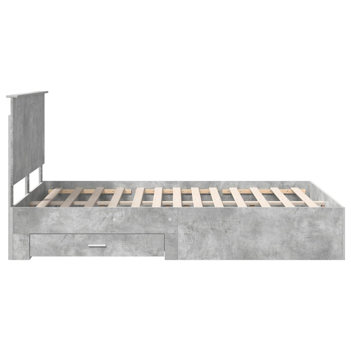 Sengestel med hovedgærde Beton Grå 135 x 190 cm Konstrueret træ