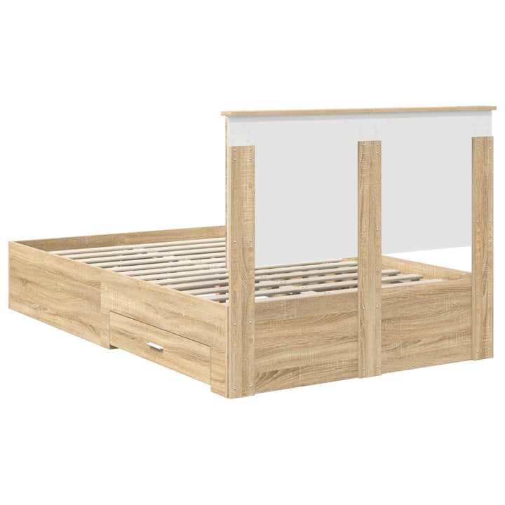 Sengestel med hovedgærde Sonoma eg 120 x 200 cm Konstrueret træ