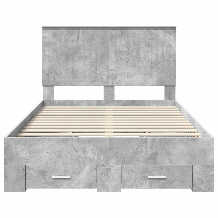 Sengestel med hovedgærde Beton Grå 120 x 200 cm Konstrueret træ