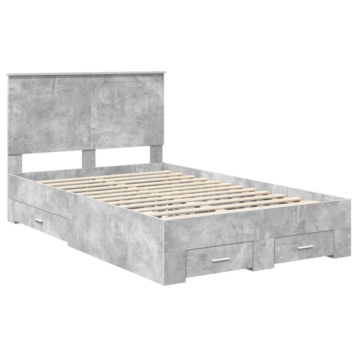 Sengestel med hovedgærde Beton Grå 120 x 190 cm Konstrueret træ
